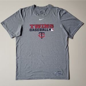 Nike MLB Minnesota Twins Dri-FIT Gray Crewneck Short Sleeve Tee